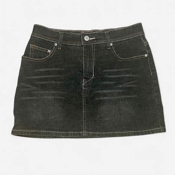 Somethin’ Else by Sketchers Black Denim Mini Skirt - Picture 2 of 4